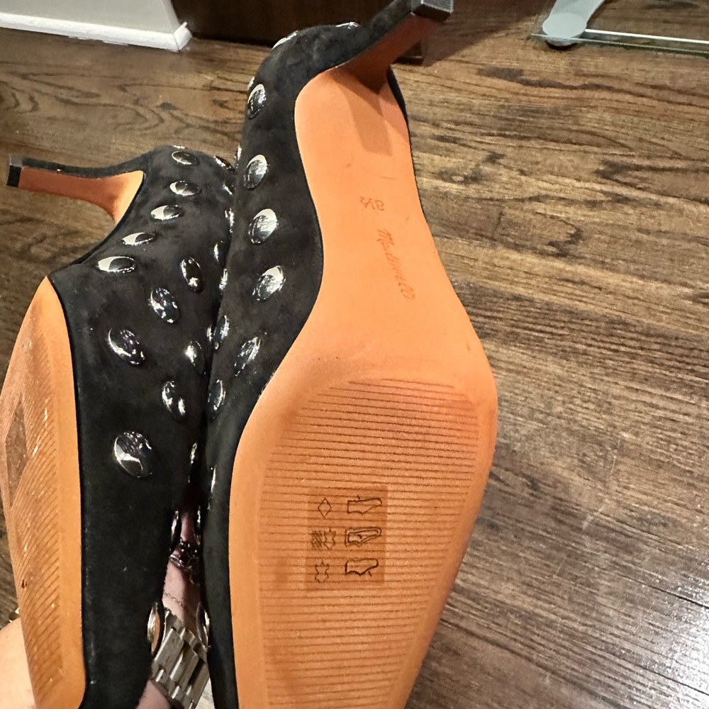 Madewell Black Studded Suede Ankle Booties - Picture 4 of 5
